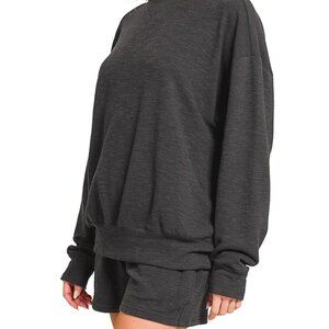Zenana Slub Long Sleeve Top and Shorts‎ Set